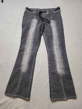 Y2K 725 Originals Lace-Up Bootcut Jeans Size 13 Dark Wash Faded Distressed